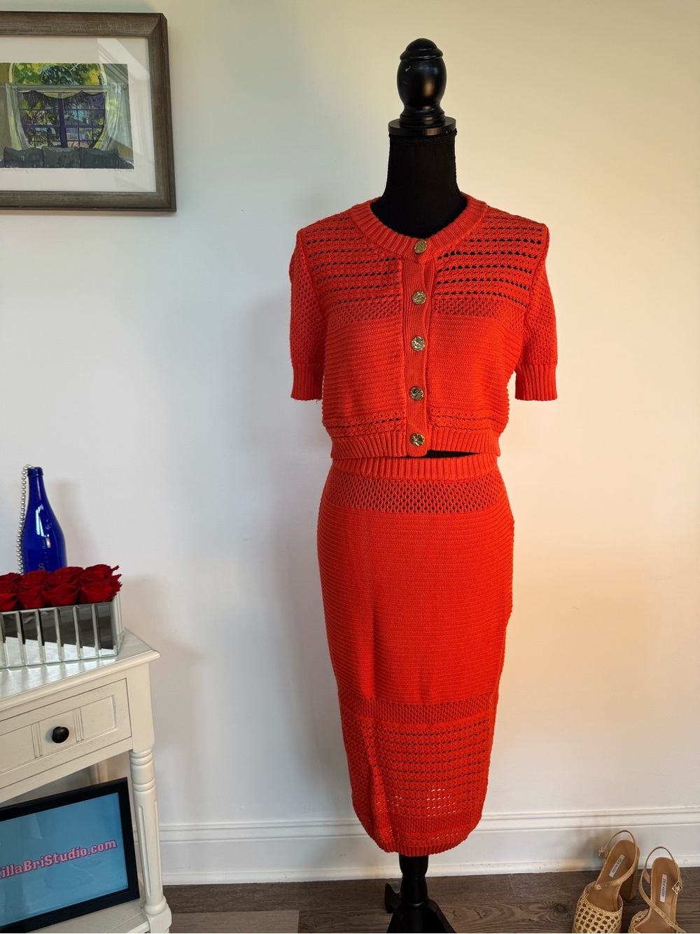 Orange You Lovely Knit Skirt Set